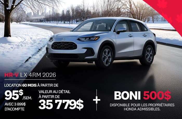 Bannière de Promotion HR-V LX 2026
