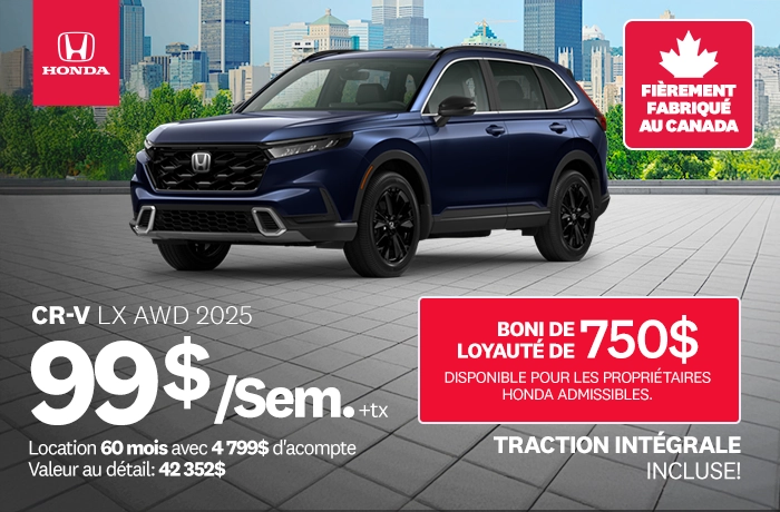 Bannière de Promotion CR-V 2025
