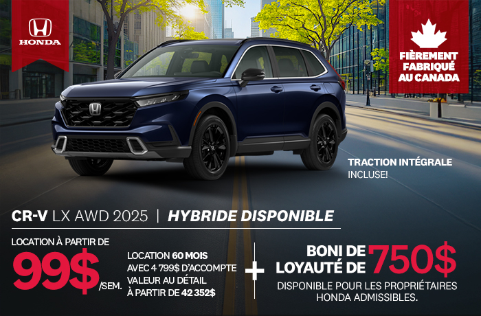 Bannière de Promotion CR-V 2025