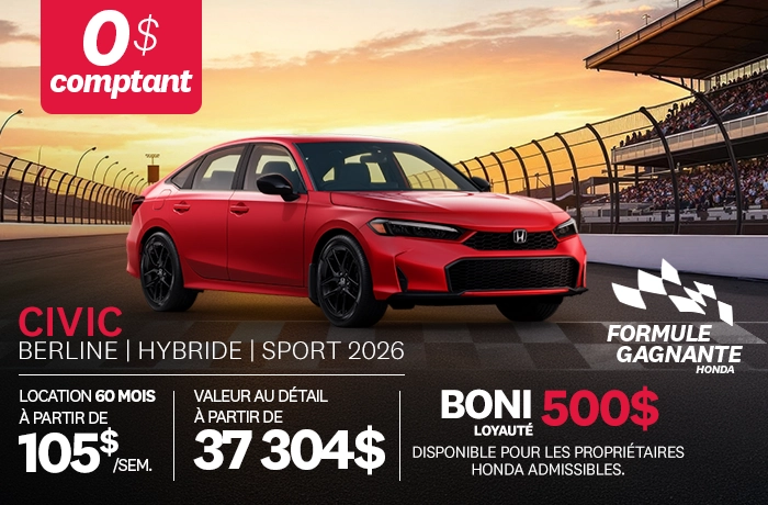 Bannière de Promotion Civic Sport Hybride 2026