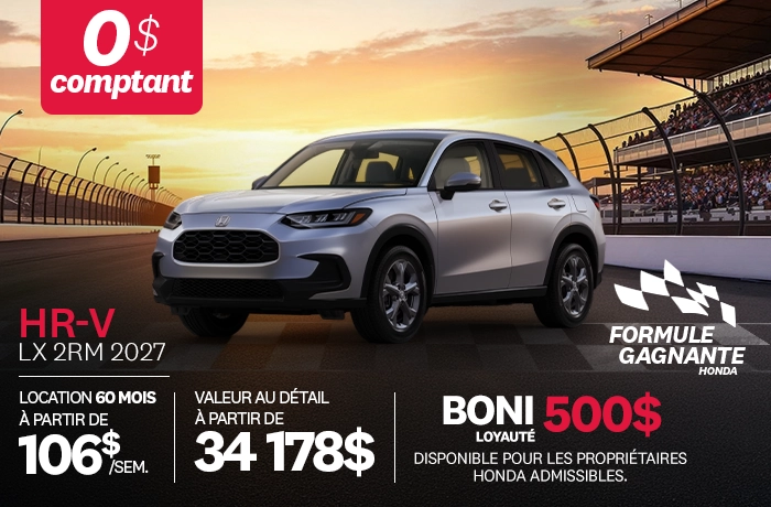 Bannière de Promotion HR-V LX 2027