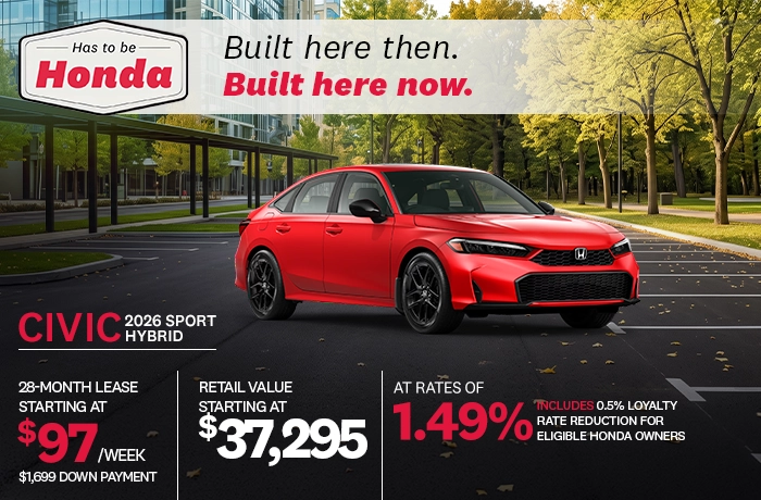 Bannière de Promotion Civic Sport Hybride 2026