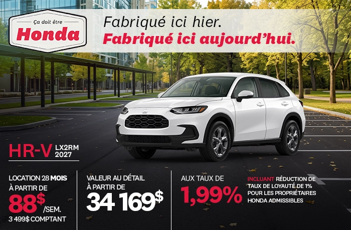 Bannière de Promotion HR-V LX 2027