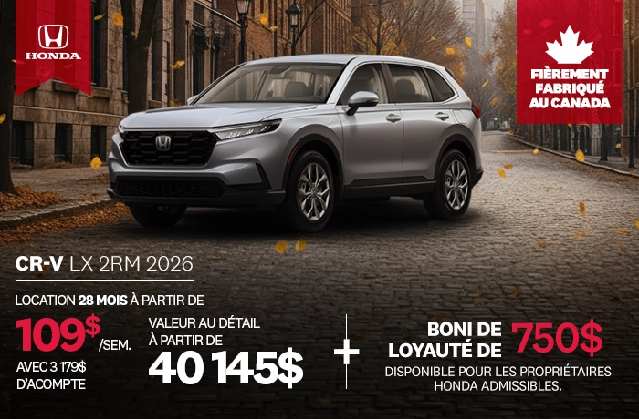 Bannière de Promotion CR-V 2026
