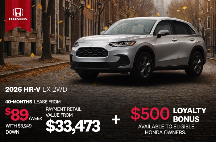 Bannière de Promotion HR-V LX 2026