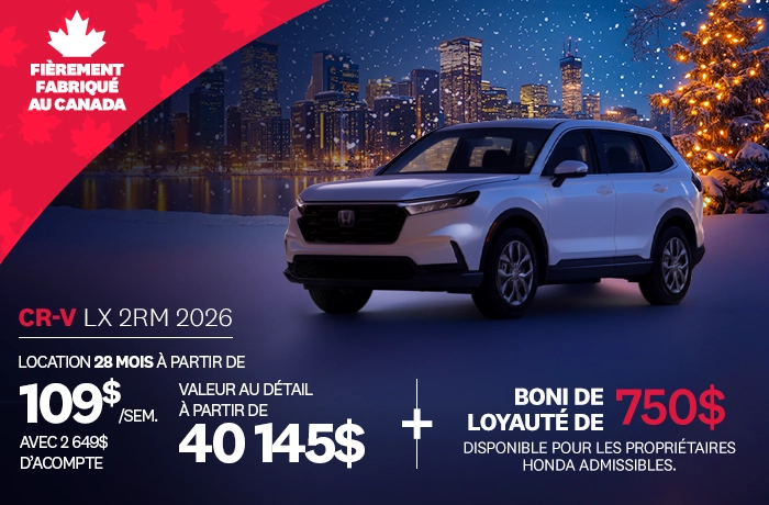Bannière de Promotion CR-V 2026